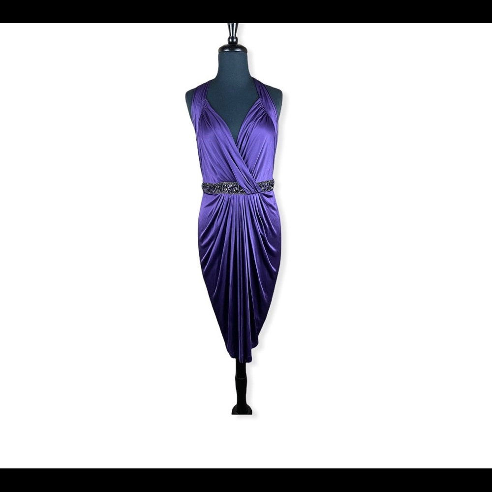 Halter Neck Draped Organza Dress main image 1